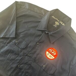 Dickies Flex Men's‎ Relaxed Fit Short Sleeve Button Down XL Twill Work Shirt NWT